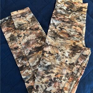 lululemon athletica Brown & Tan Woodland Print Leggings